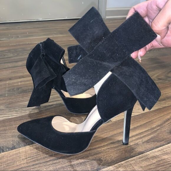 Big bow black Pointy Toe heels - Picture 1 of 6